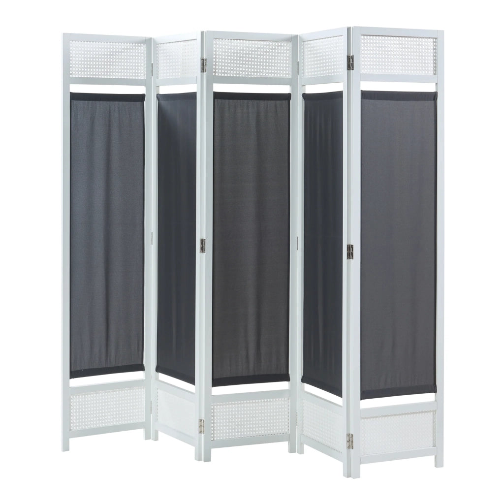 Paravento in bambù 200 x 170 cm bianco grigio scuro 03_0010226