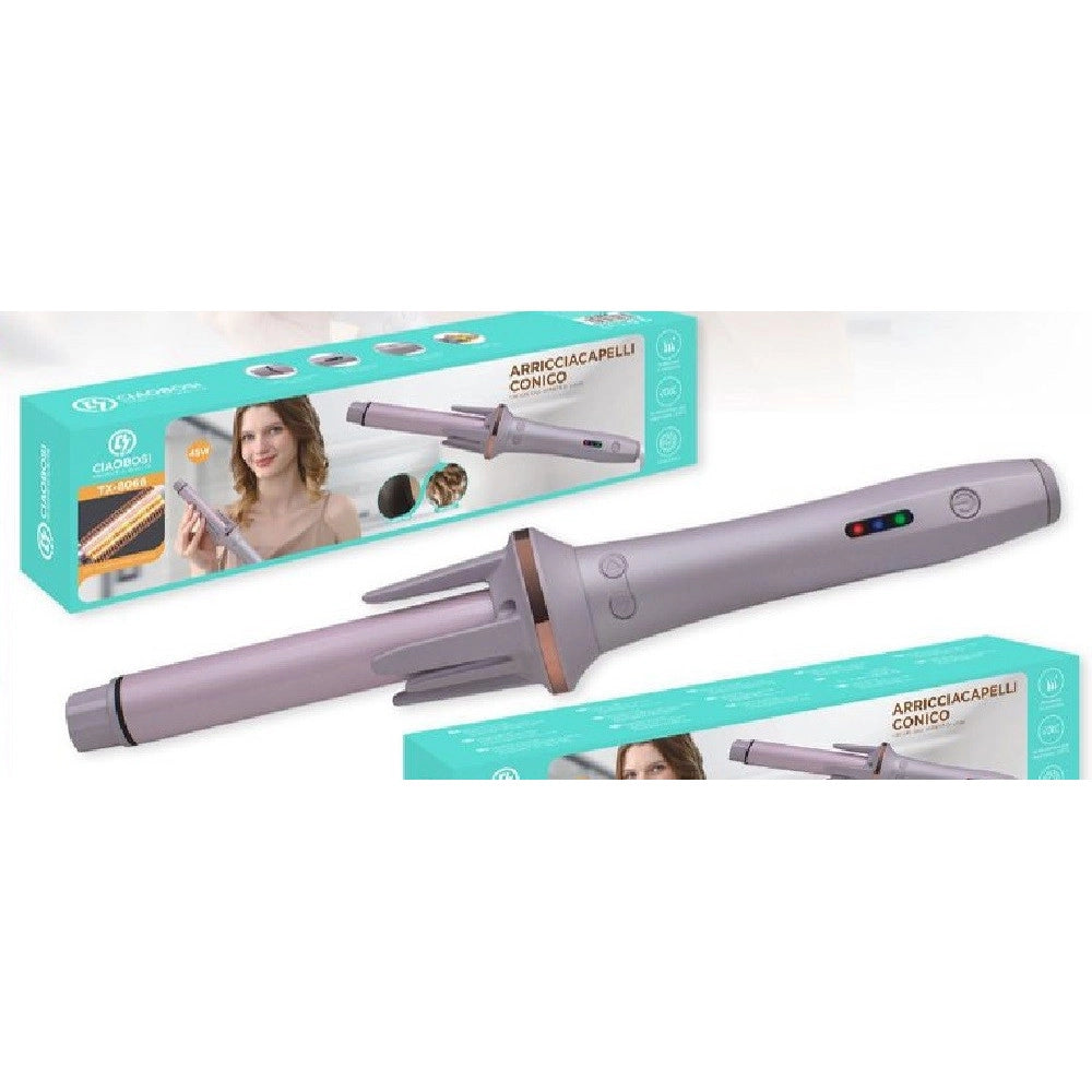 Trade Shop - Arricciacapelli Conico Automatico Spazzola Rotante Ricci Onde Boccoli 45w Tx-8066 -
