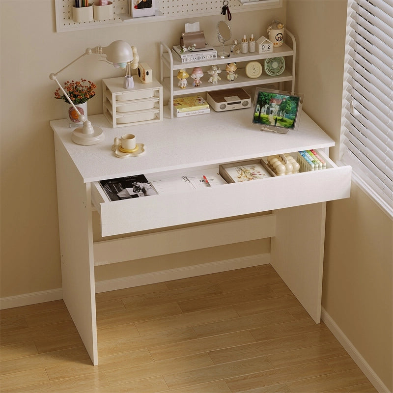 Scrivania per ragazzi, bianca, stile loft moderno con cassetto, 90 cm