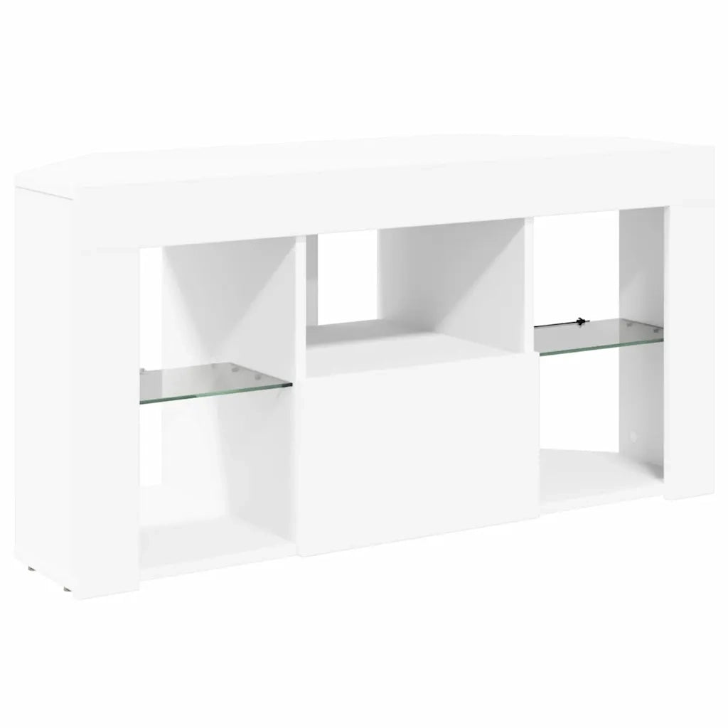 Mobile TV LED Angolare Bianco 100 x 40 x 50 cm