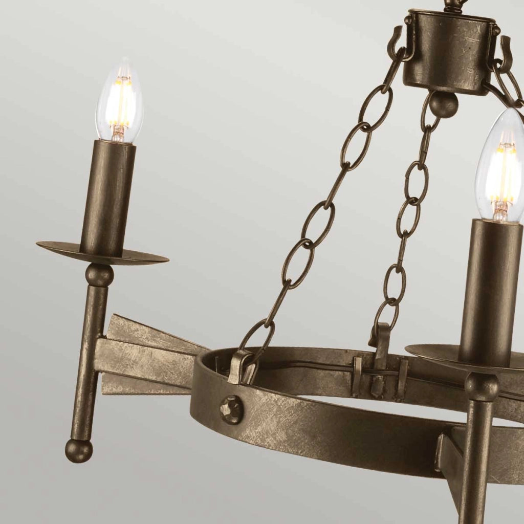 Lampadario gotico Cromwell bronzo antico 3xE14 Elstead