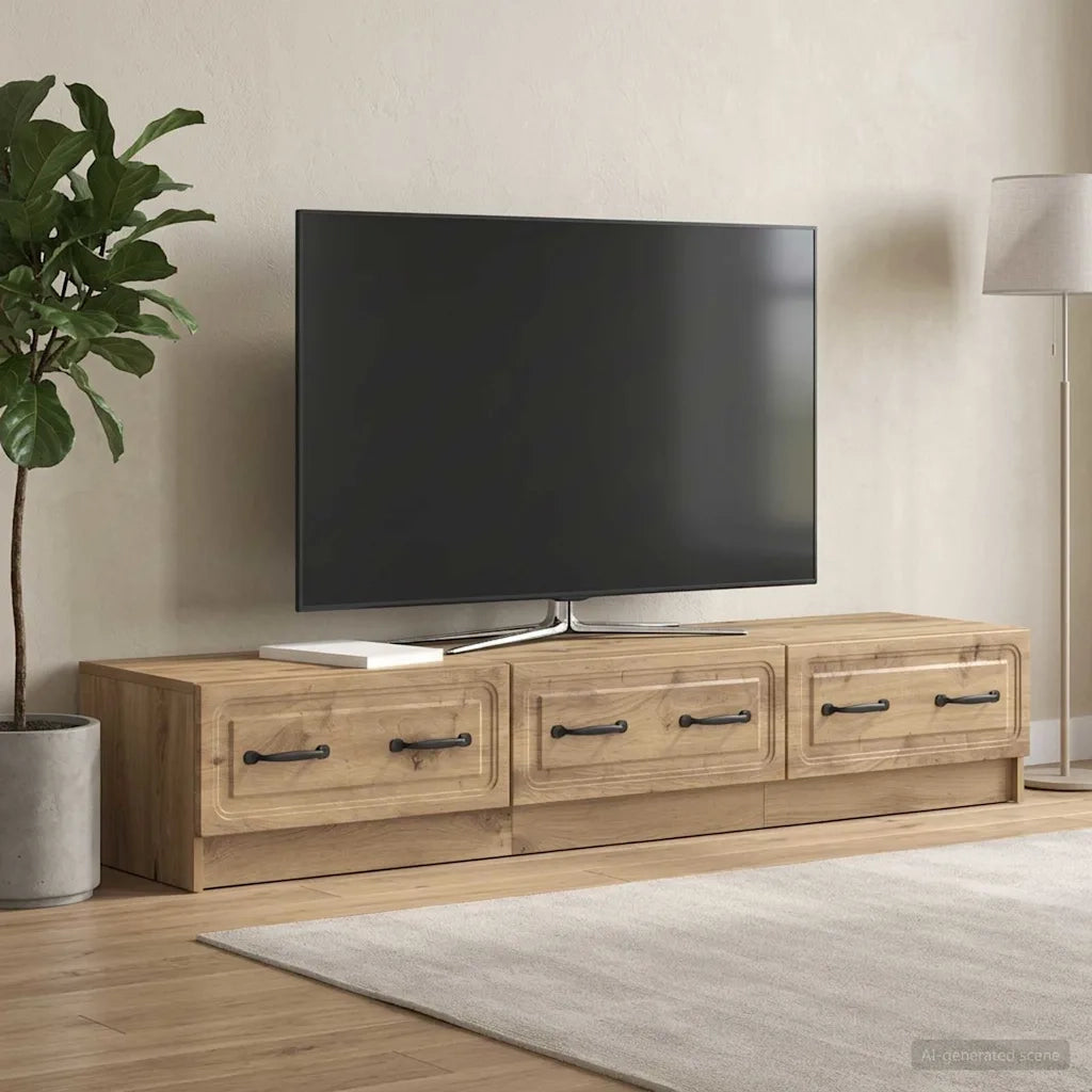 Mobile TV con cassetto Rovere Artigianale 147 x 34,5 x 27 cm 895864