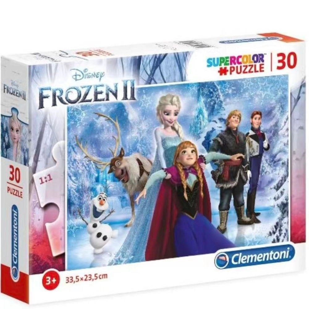 Trade Shop - Disney Supercolor Puzzle Frozen La Regina Di Ghiaccio Elsa Olaf Anna 24 Pezzi -