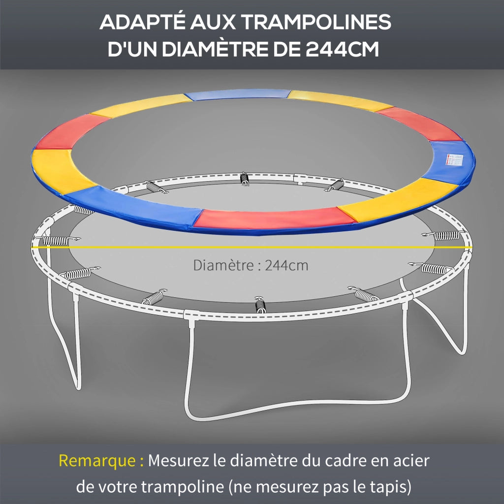 Cuscino protezione trampolino ? 244 cm ¨C zephmum ¨C multicolore UV resistente