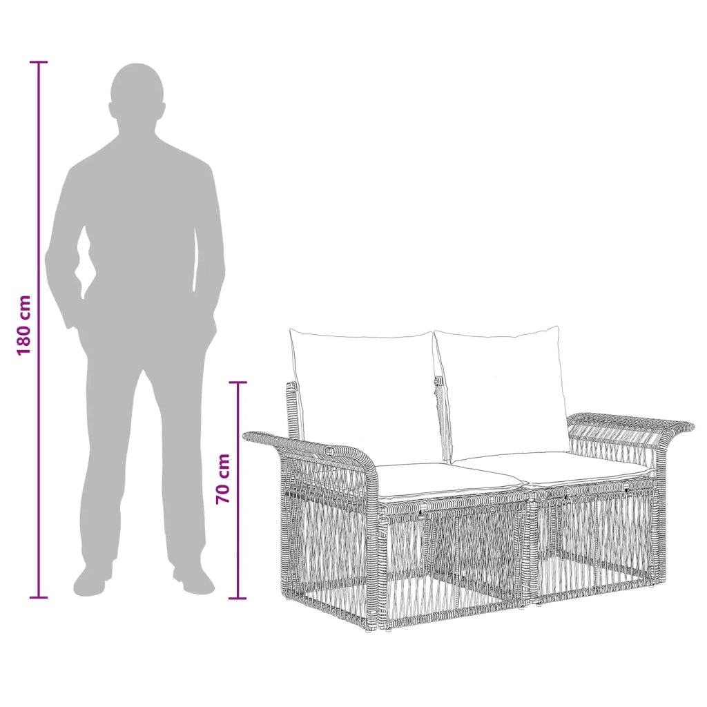 Set Divano da Giardino 6 pz Nero polyrattan 3434758