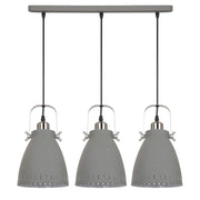 Italux Franklin lampadario industriale grigio 3xE27 dimmerabile