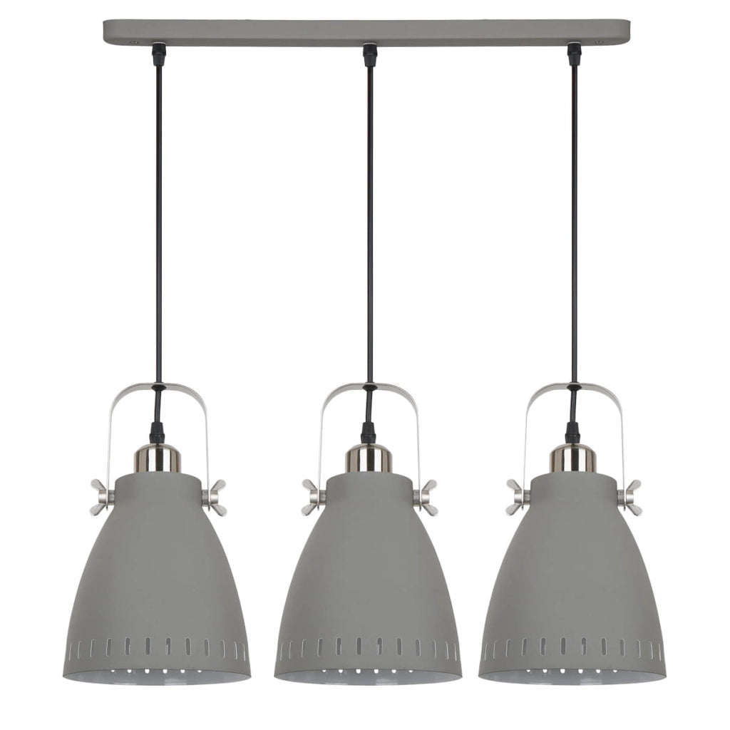 Italux Franklin lampadario industriale grigio 3xE27 dimmerabile