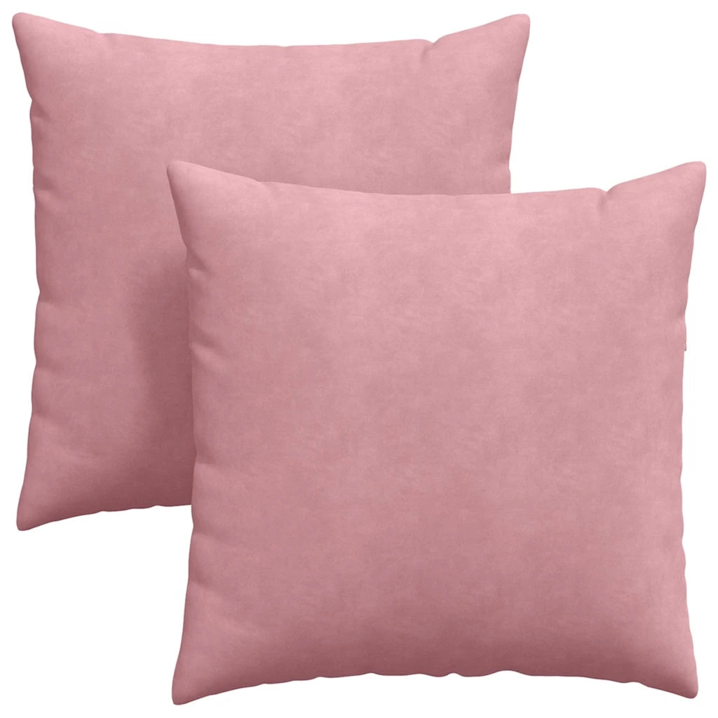 Cuscini da Divano 2 pz-Set di 2 Cuscini per Sofa Rosa 60 x 60 cm Tessuto in Cords
