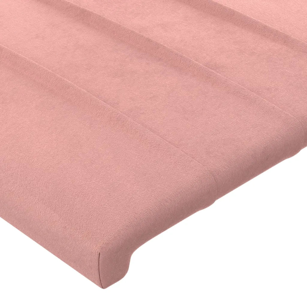 Testiera a LED-Testata con LED Rosa 144x5x118/128 cm in Velluto 761239