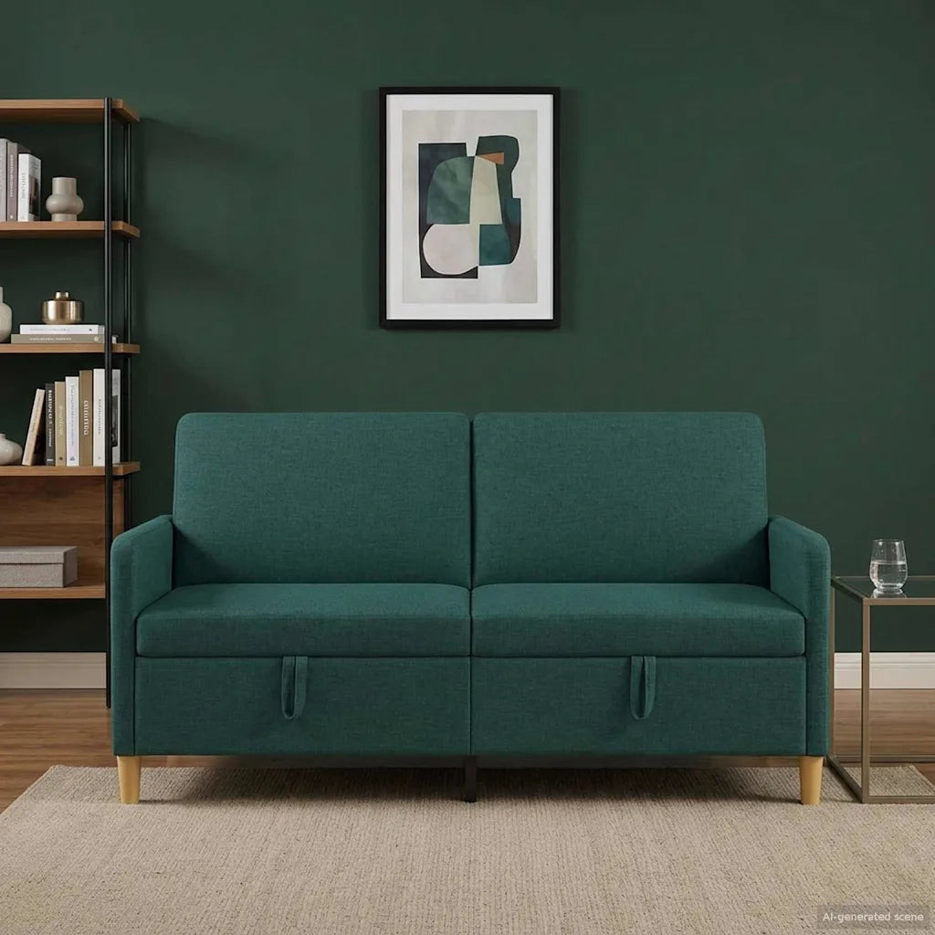 Divano con Storage Verde Scuro 172 x 78 x 87 cm Poliestere 42036952