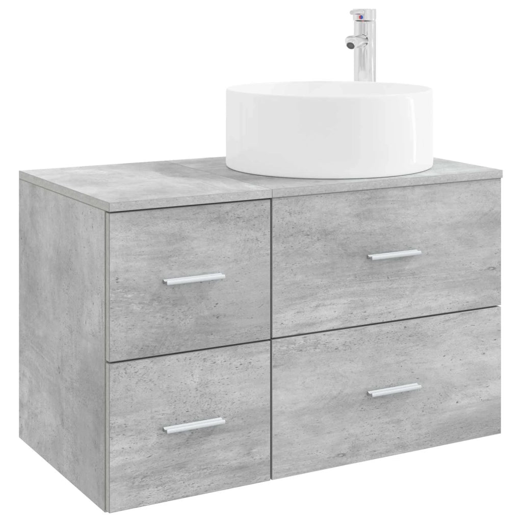 Set di mobili per il bagno 2 pz Grigio Cemento 3404011