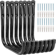 Set di 8 Scaffalature di Stoccaggio per Garage con Haken - Montaggio a Sostegno - Sedili Opachi - Oggetti di Grande Volume - Sistema di Stoccaggio per Bicicletta con Hocchetta Rotante
