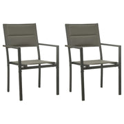 Sedie da Giardino 2 pz Textilene e Acciaio Grigio e Antracite cod mxl 23166
