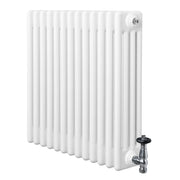 Radiatore Tradizionale 4 Colonne Orizzontale Bianco & Valvole 600 x 605 mm
