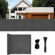 Schermo per balcone, protezione da veduta, rivestimento per balcone, opaco, protezione UV e schermo da vento, con occhielli, cavi in nylon e corda, per balconi, terrazze e giardini, 0,9 m x 5 m, antracite