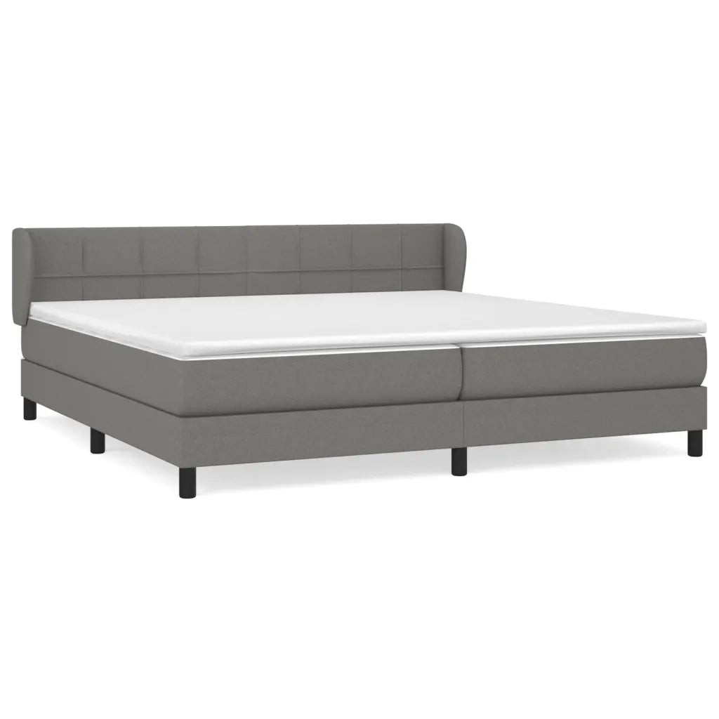 Giroletto a Molle con Materasso Grigio Scuro 200x200 cm Tessuto 3126270