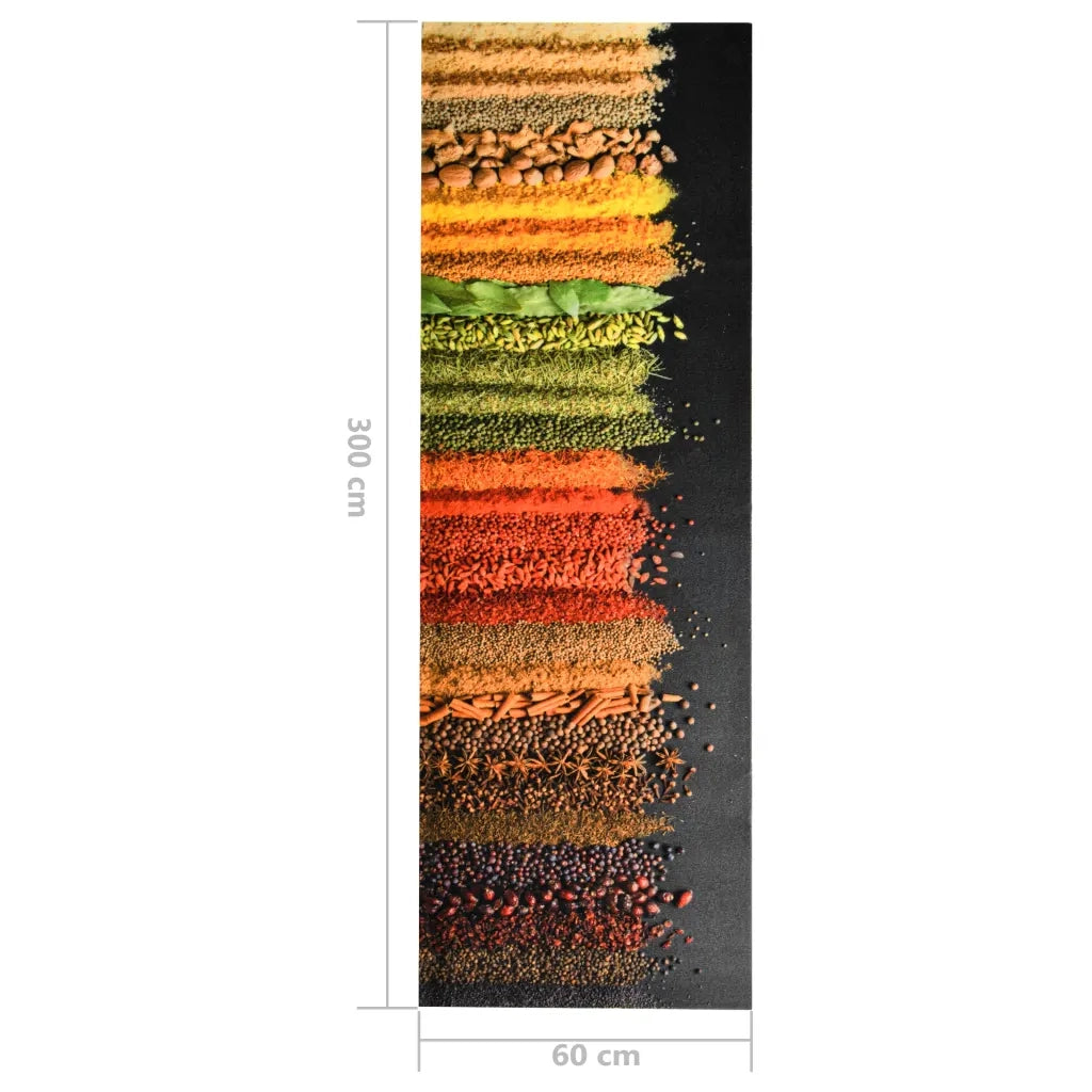 Tappetino da Cucina Lavabile-Tappeto da Cucina Spezie 60x300 cm