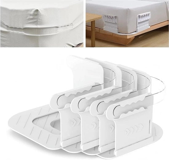 4 contenitori per lenzuola con strisce di chiusura per lenzuola di materasso - pesanti attacchi per la vernice per gli angoli - accessori per la biancheria da letto - contenitori per lenzuola con superficie anti-slip