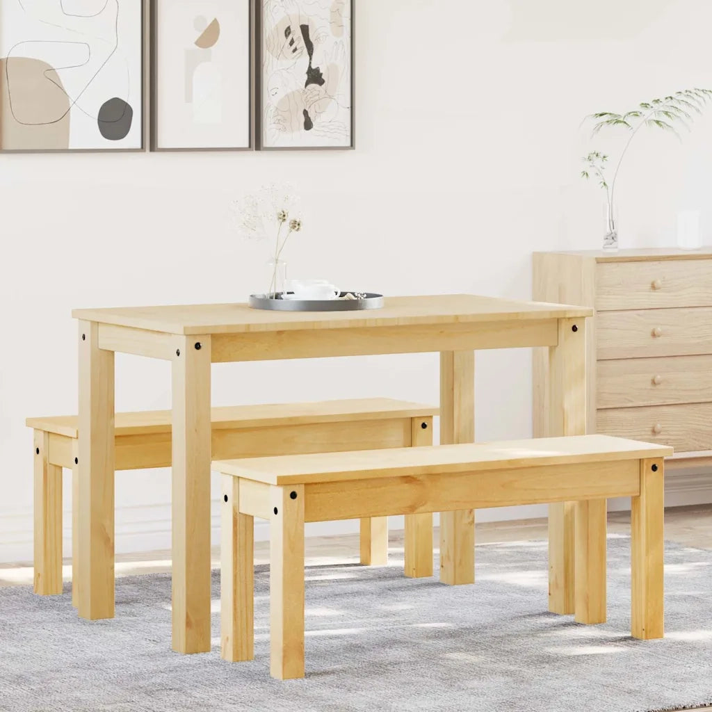 Set da Pranzo 3 pz Panama in Legno Massello di Pino