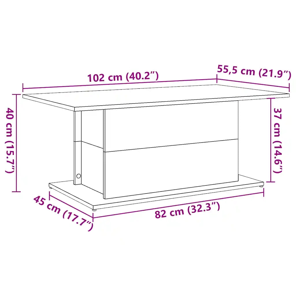 Tavolino da salotto | Tavolino da caff¨¨ | Tavolino da Soggiorno Legno Antico 102x55,5x40 cm in Truciolato
