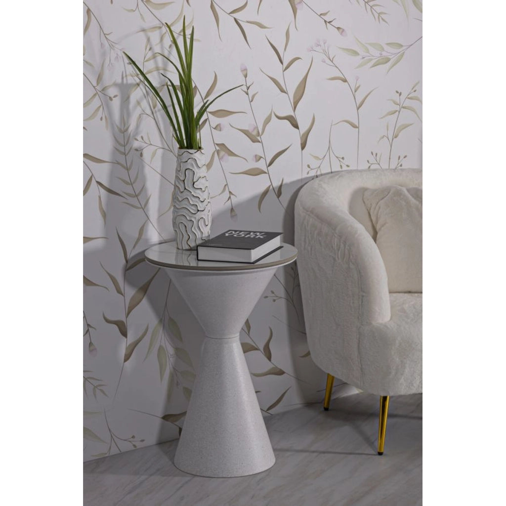 Tavolino VKH527, Bianco, Metallo, 44x44x63 cm