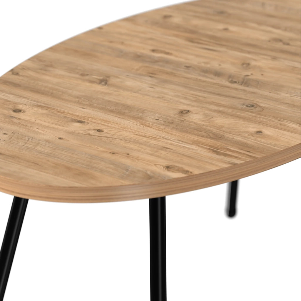 Tavolino ovale 43 x 90 x 50 cm nero naturale 03_0008506