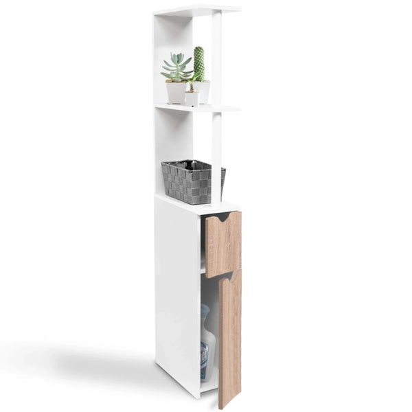 ProBache - Scaffalatura per toilette in legno bianco 2 ante faggio WILLY