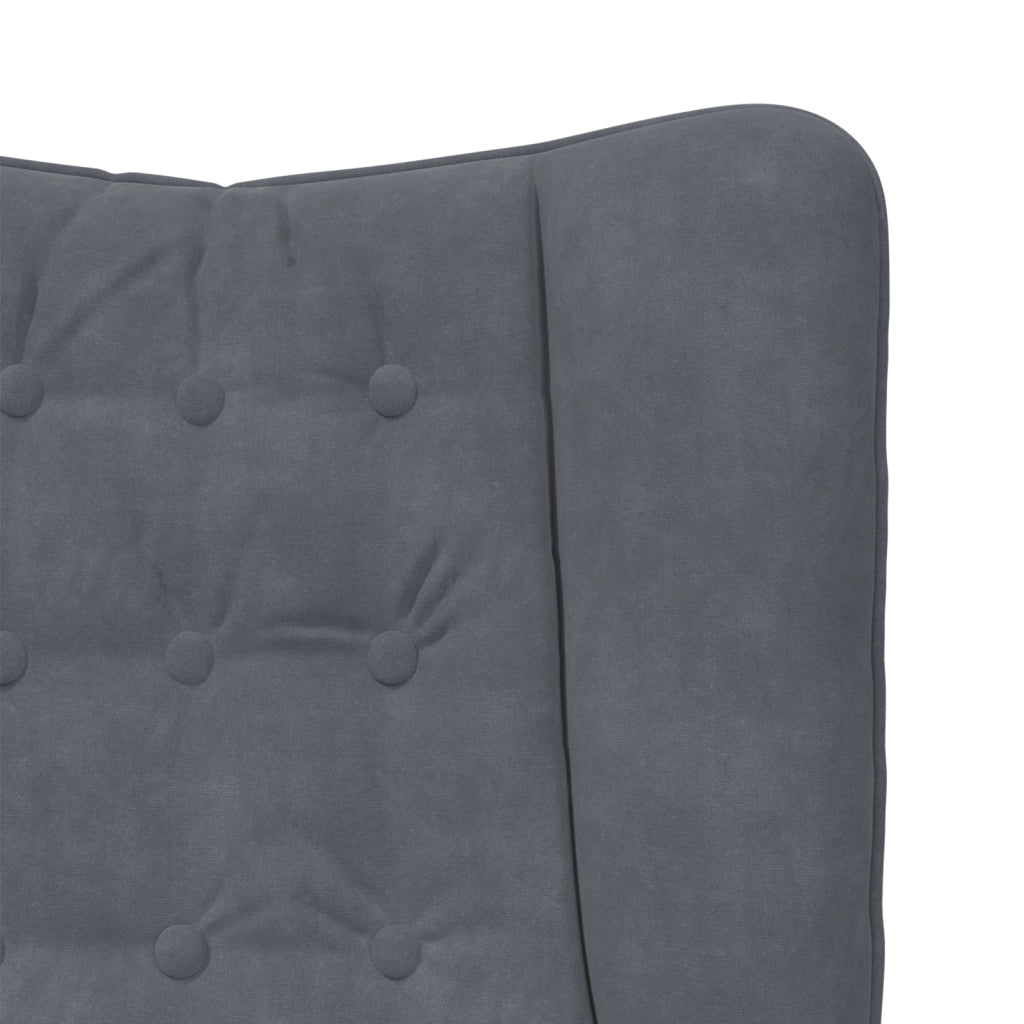 Poltrona Relax Grigio Scuro in Velluto