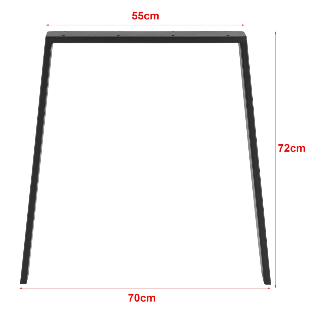 Set di 2 Gambe in Acciaio 'Kraftisried' per Tavolo Fai da Te - Altezza 72 cm - Nero Opaco [en.casa]