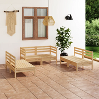 Set Divani da Giardino 6 pz in Legno Massello di Pino cod mxl 44868