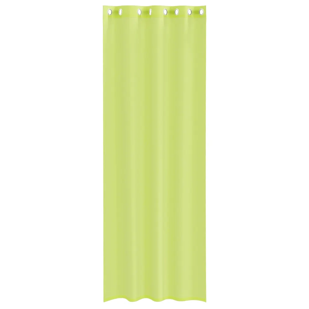 Tende in Voile con Occhielli 2 pz Verde Mela 140x300 cm 4102058