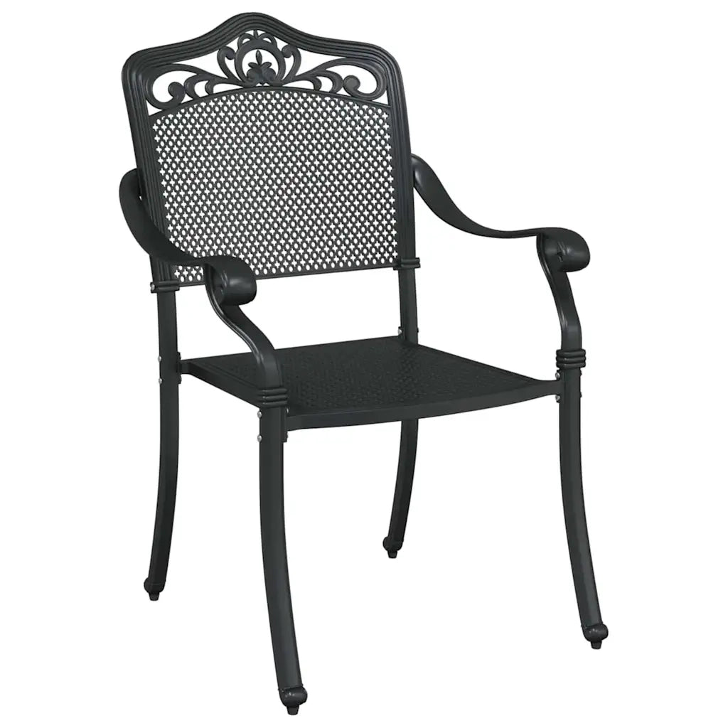 Sedia da Giardino 2 pz | Sedie da Esterno Nero 55 x 55 x 92,5cm Alluminio