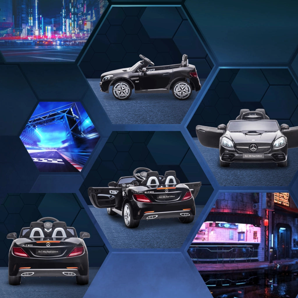 Auto elettrica per bambini Mercedes SLC 300 ¨C Xylo ¨C 12V nera con luci e suoni