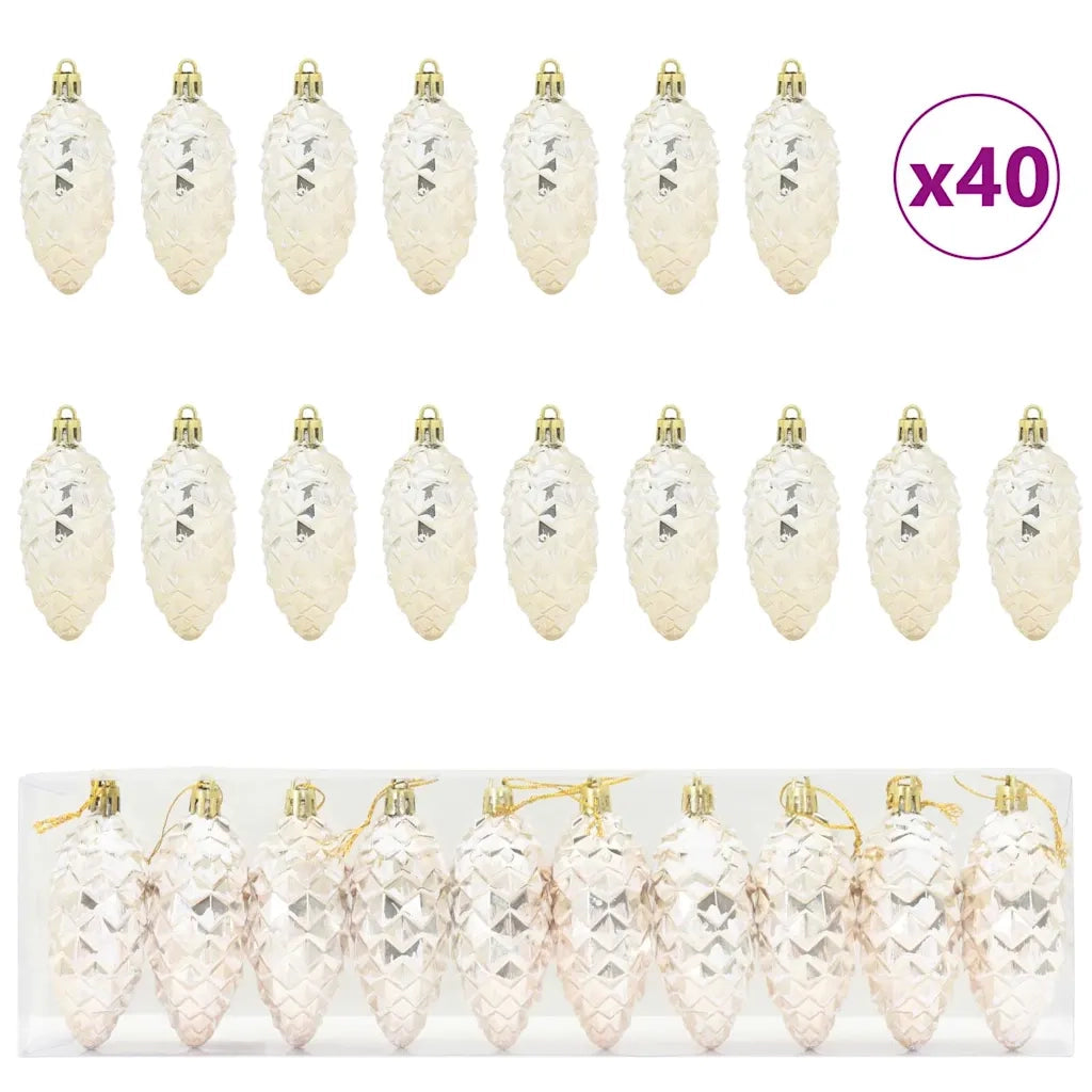 Palla di pino di Natale 40 pz Champagne Plastica CFW7765808