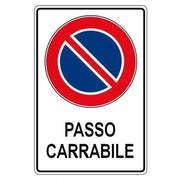 Trade Shop - Cartello Passo Carrabile Segnaletica Sicurezza Avvertimento Plastificato -