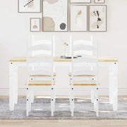 Set da Pranzo 5 pz PANAMA Bianco in Legno Massello di Pino 3345205