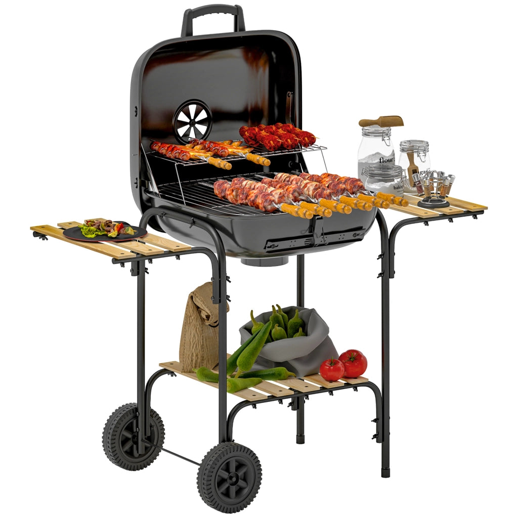 Grill Wagon Barbecue Carbone ¨C zephmum ¨C 98x54x91 cm Nero Acciaio