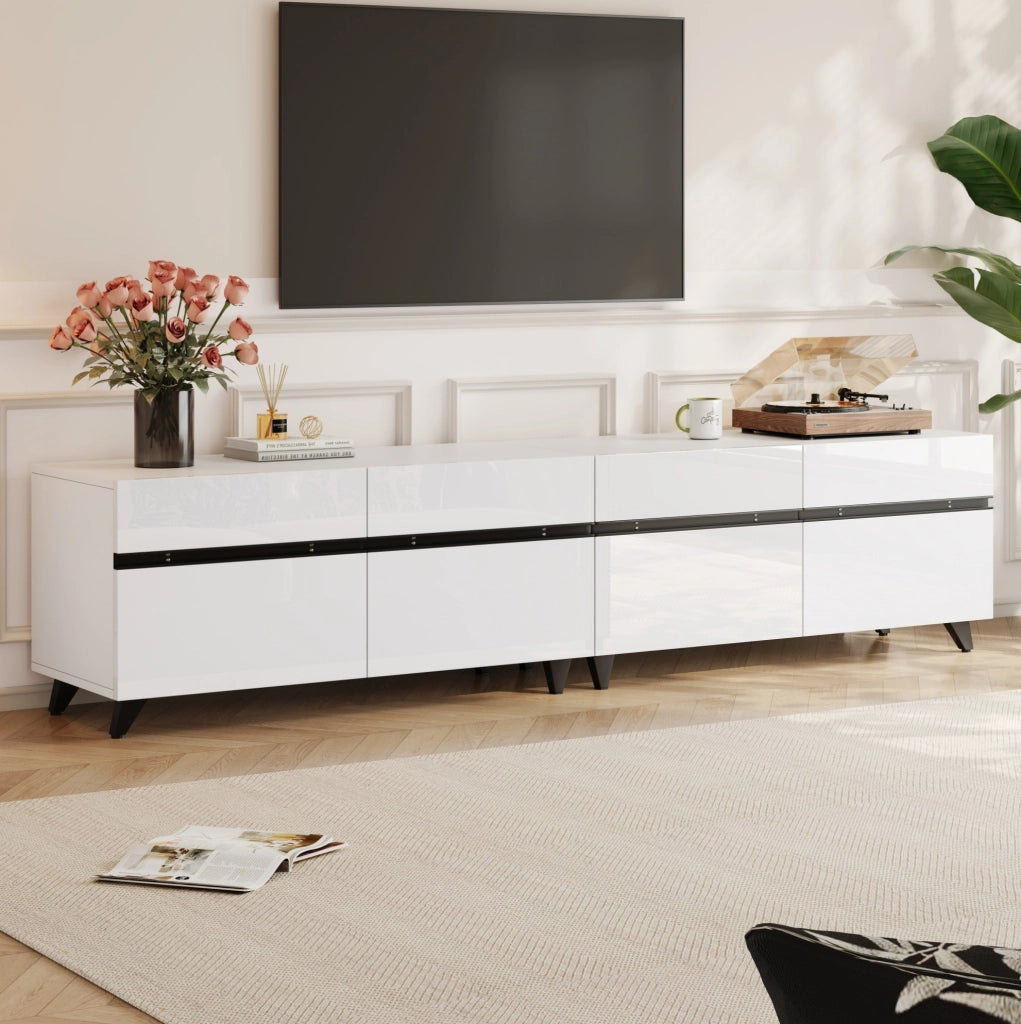 Mobile TV 180 x 40 x 49 cm con 4 armadi e 8 piedini