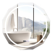 Specchio illuminato con temperatura di 3 colori continuamente regolabili, Specchio da bagno a LED