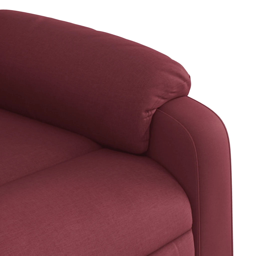 Poltrona Massaggiante Reclinabile Rosso Vino in Tessuto 373551