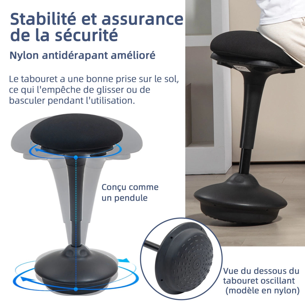Sgabello da Ufficio Ergonomic ¨C zephmum ¨C Nero 36x36x70-90 cm