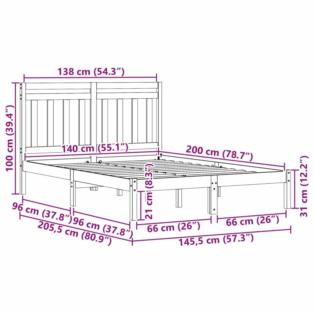 Struttura del letto Marrone cerato 205,5 x 145,5 x 100 cm 3418136