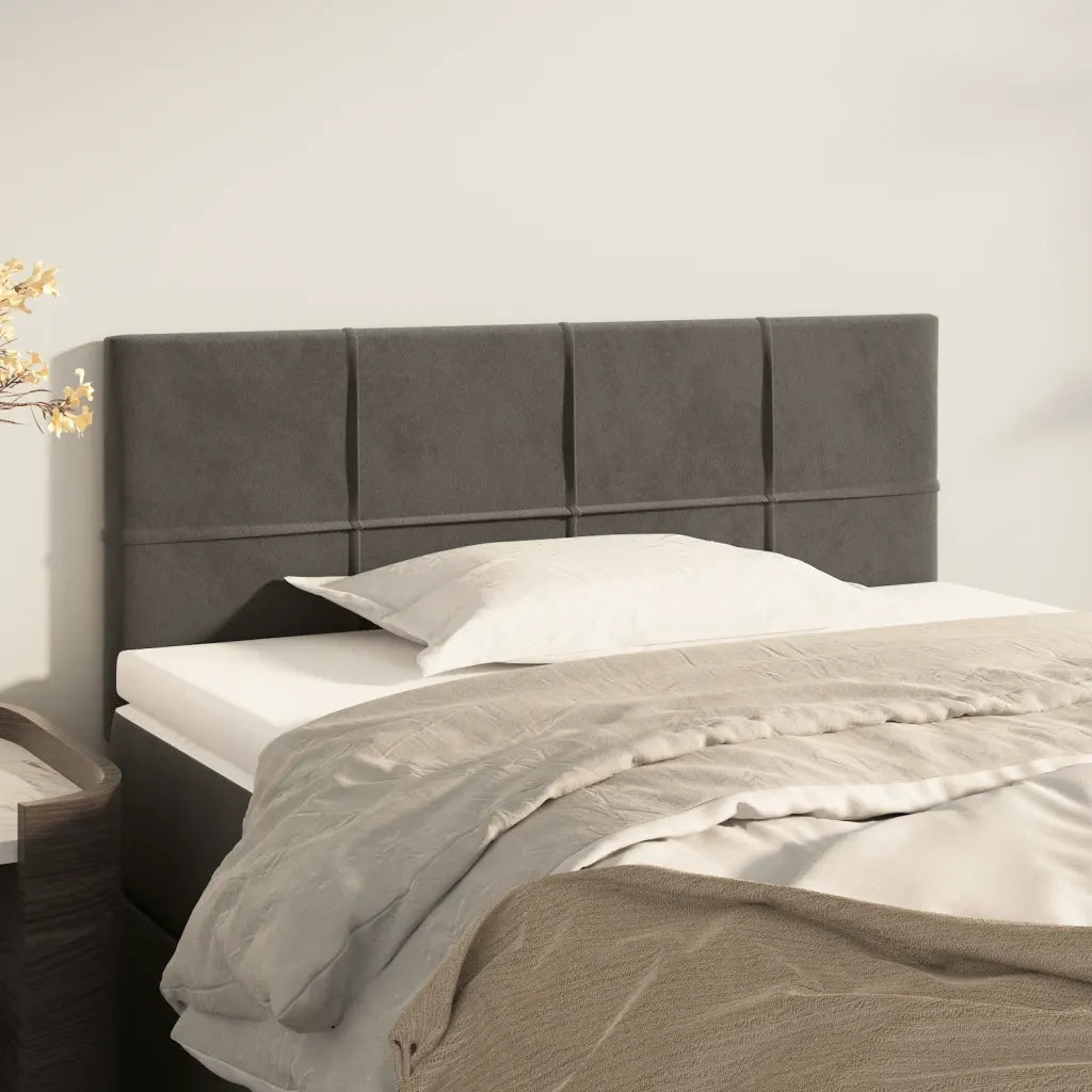 Testiera | Testata Grigio Scuro 100x5x78/88 cm in Velluto