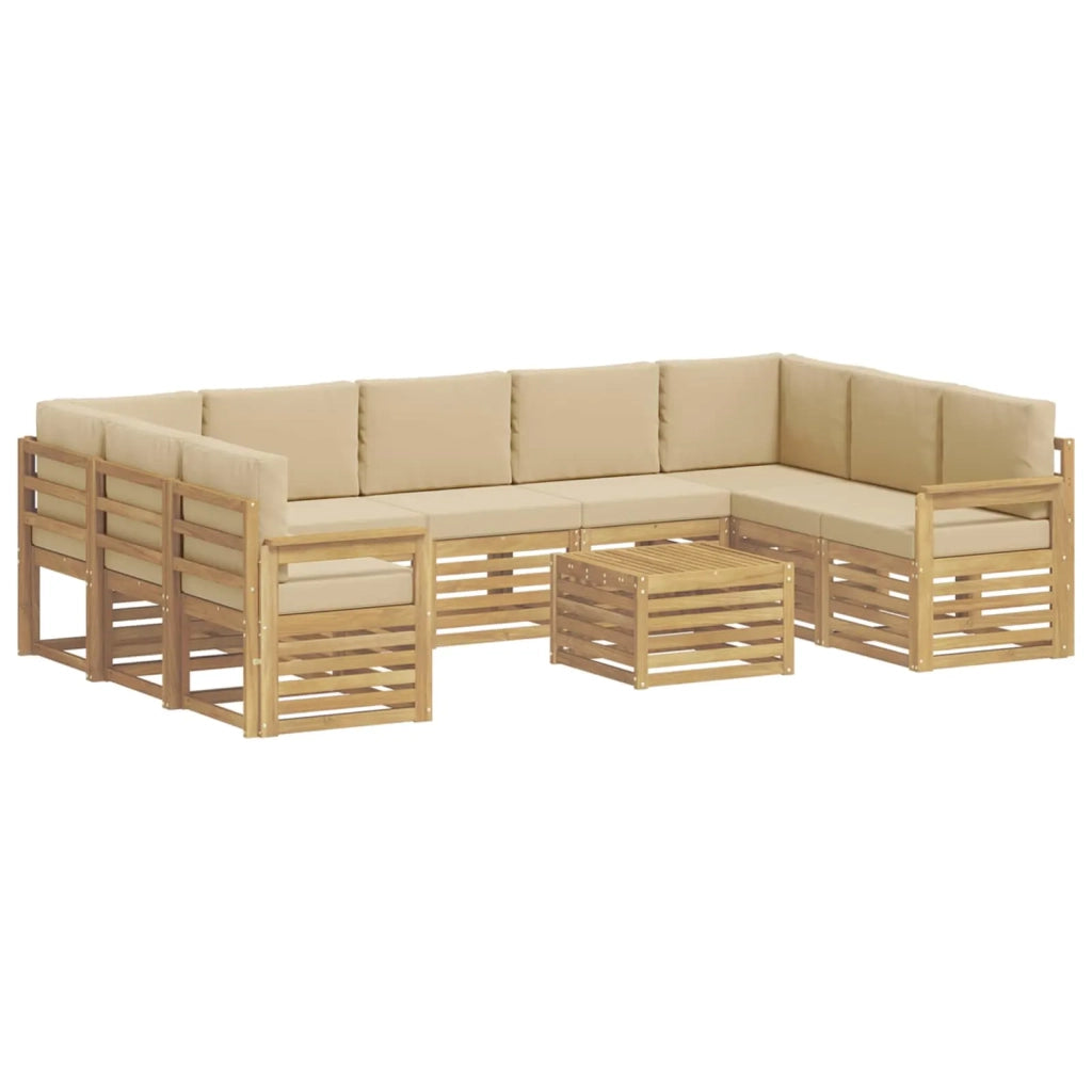 Set di divani da esterno 8 pcs Bianco e Beige 59 x 59 x 37 cm 3392533