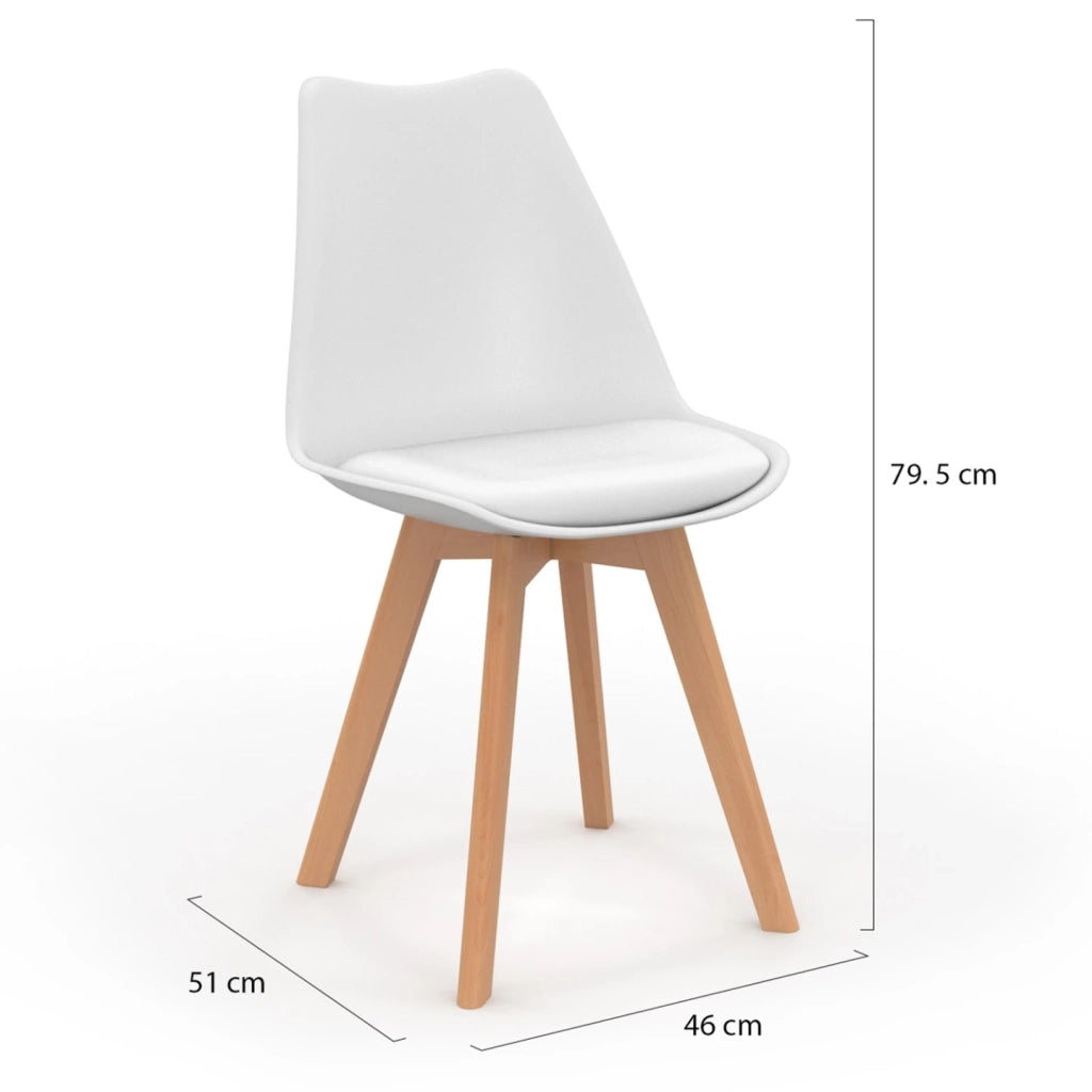 IDMarket - Set di 4 sedie scandinave SARA in grigio scuro, grigio chiaro, bianco e blu