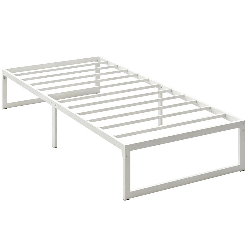 Letto singolo in metallo con spazio contenitivo e rete a doghe 90x200 cm