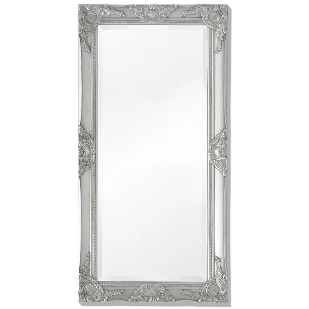 Specchio da Parete Stile Barocco 100x50 cm Argento