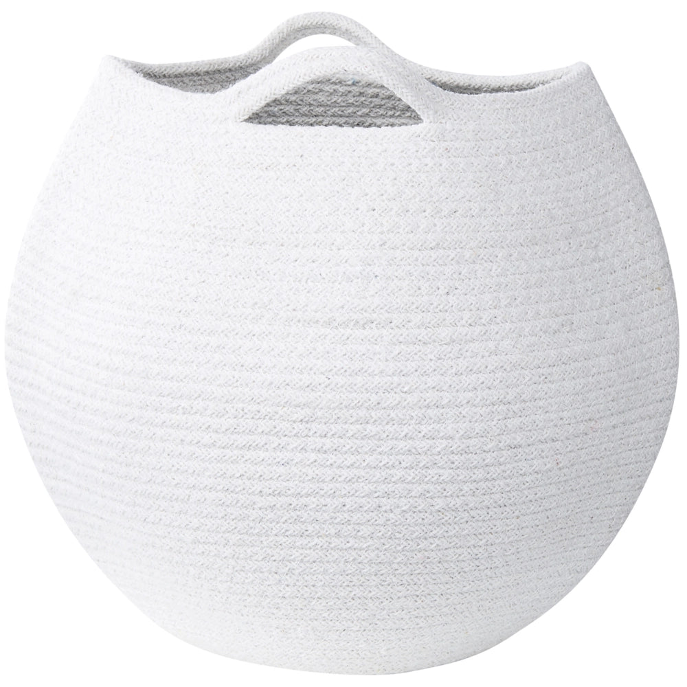 Set di 2 cesti portaoggetti in cotone bianco 20 x 30 cm Portabiancheria Contenitori intrecciati a mano
