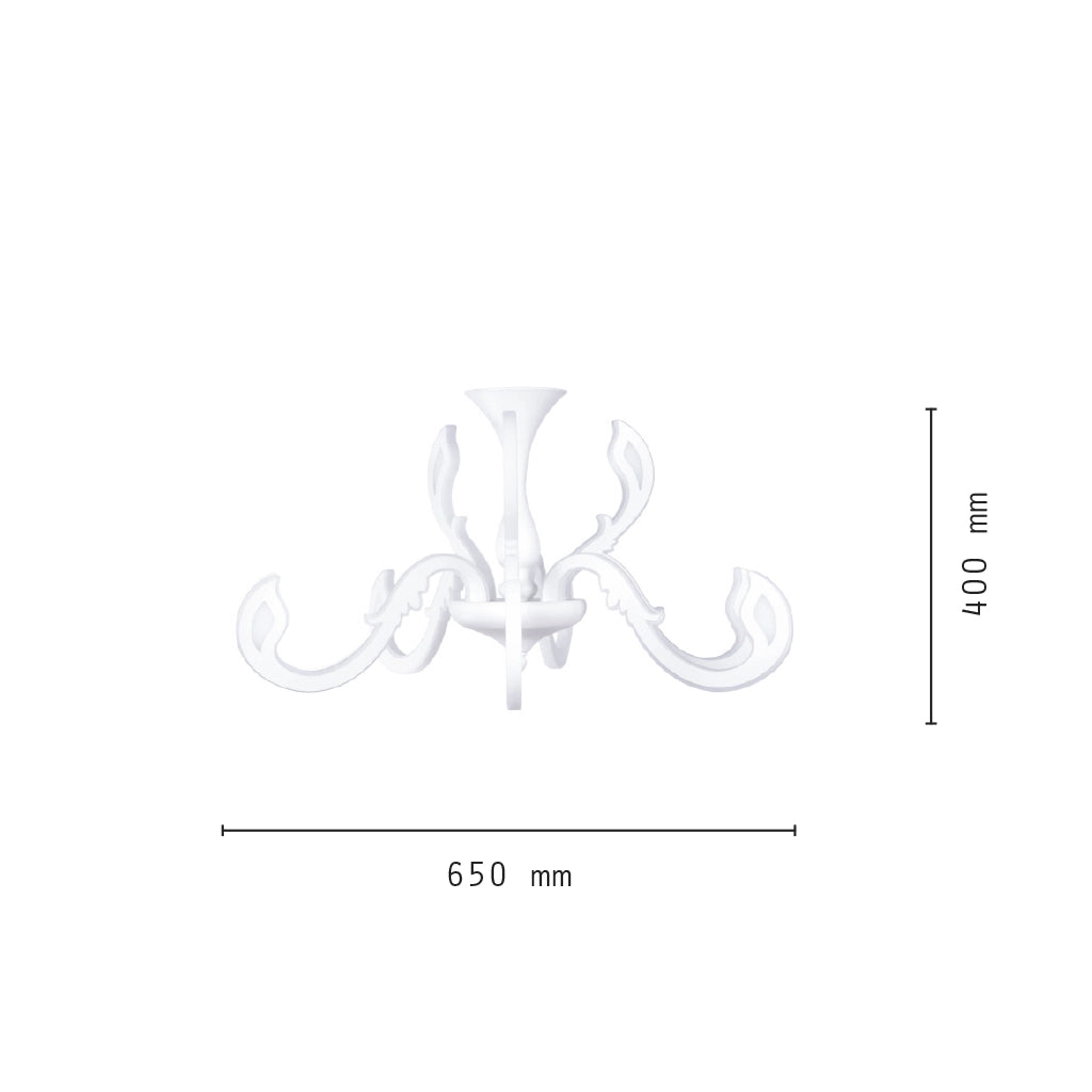Lampadario moderno a led in termoplastica ed acrilico luce bianco naturale 4000k