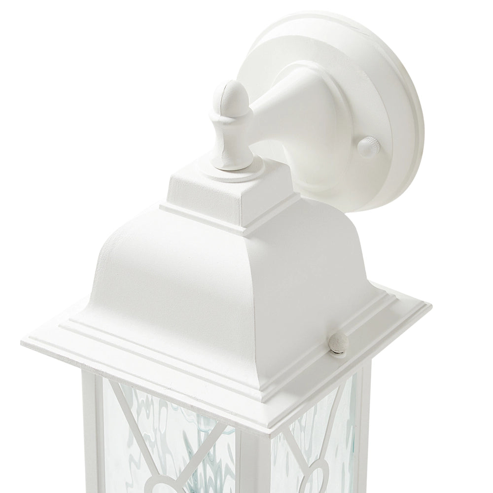 Lampada da parete in metallo bianco 30 cm tradizionale lanterna da parete per esterni e giardino